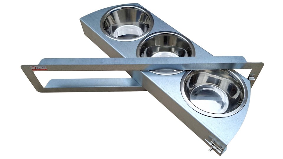Krmný otočný pult se třemi miskami (Třímiska - MAXI)