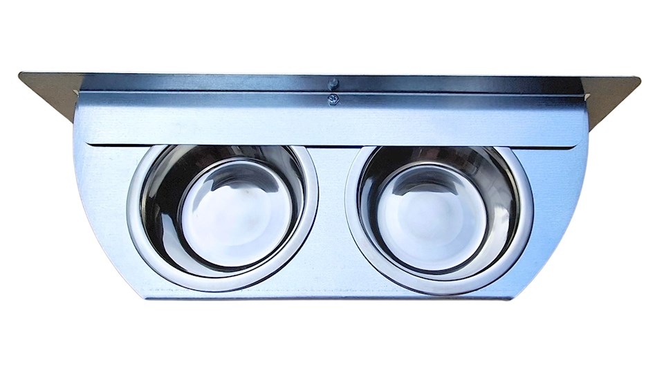 Krmný otočný pult se dvěma miskami (Dvoumiska - standard)