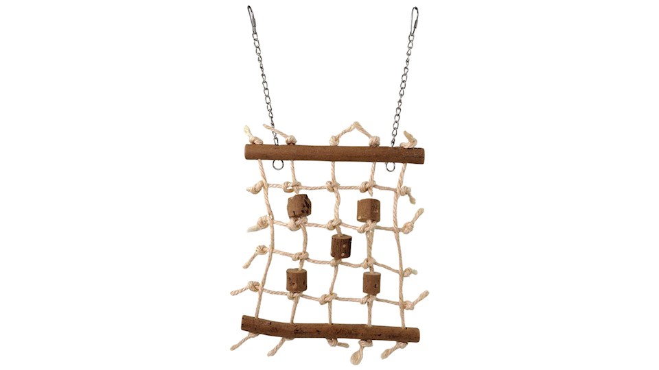 Hračka EP šplhací stěna čtverec lanová s dřívky 23 cm