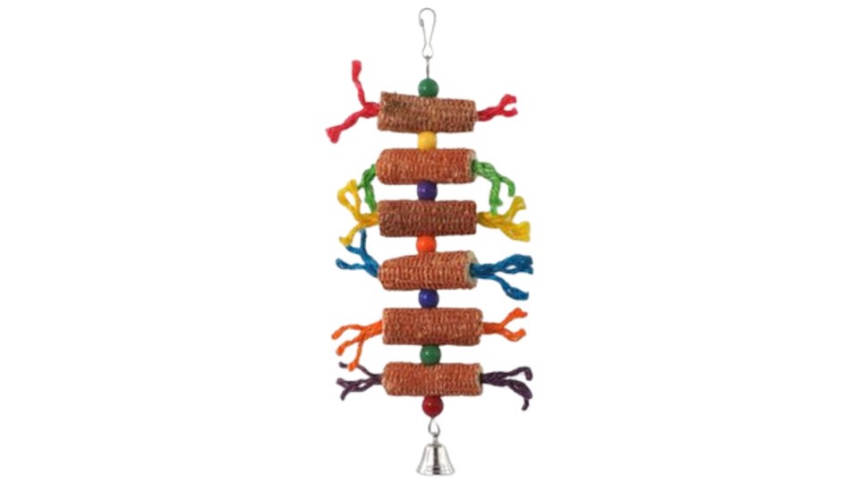 Hračka BJ závěsná klasy se zvonečkem barevná 27x16 cm