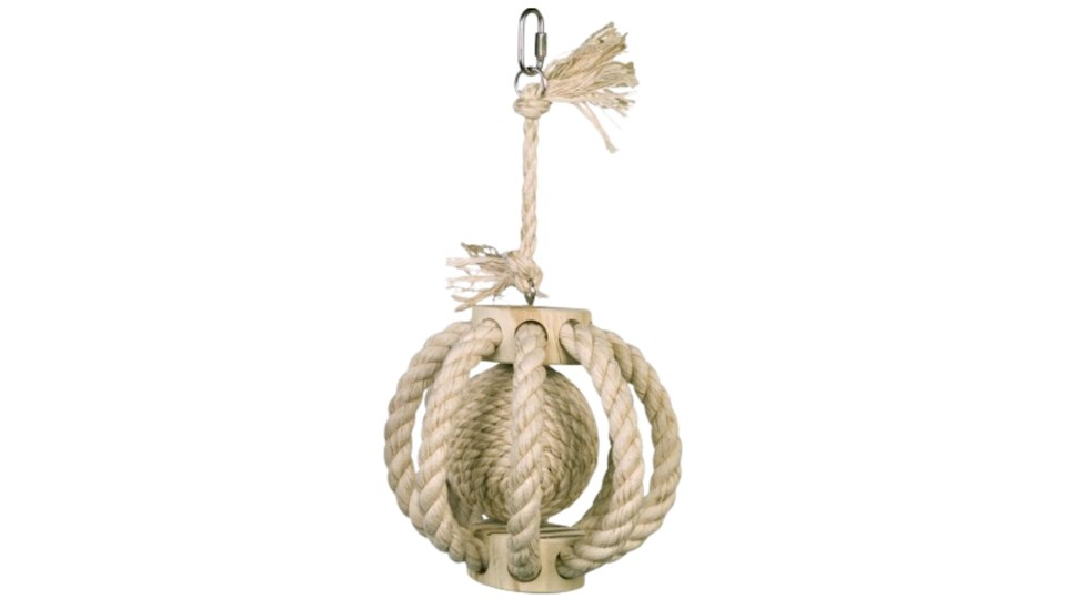 Šplhací kruh bavlna, sisal s míčkem 30 x 14 cm