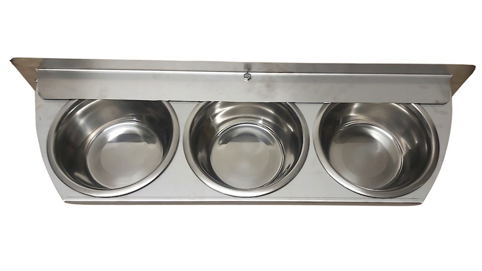 Otočný pult se třemi miskami (Třímiska - MAXI NEREZ)