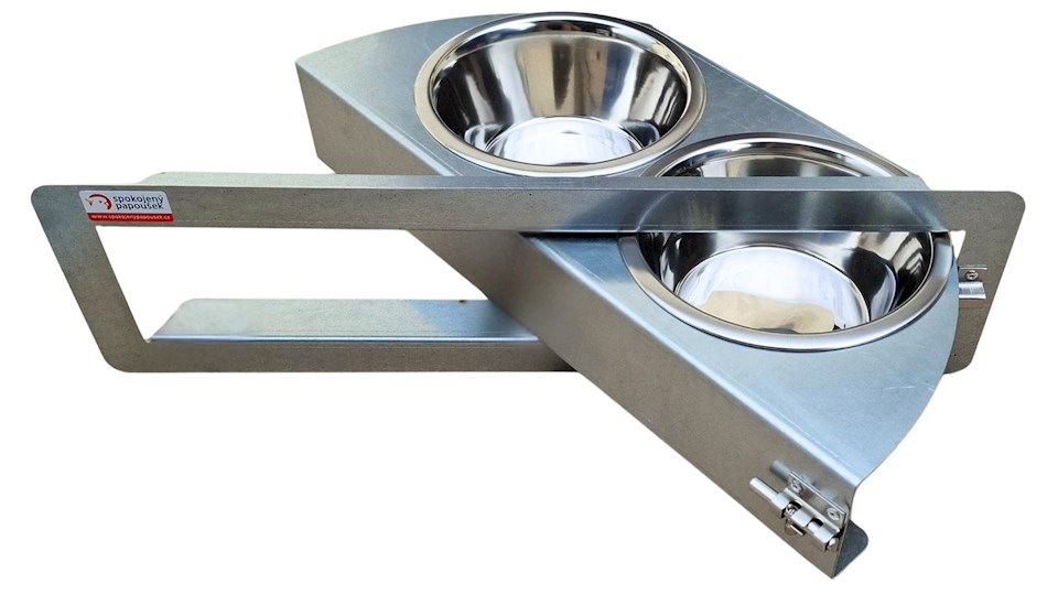 Krmný otočný pult se dvěma miskami (Dvoumiska - MAXI)