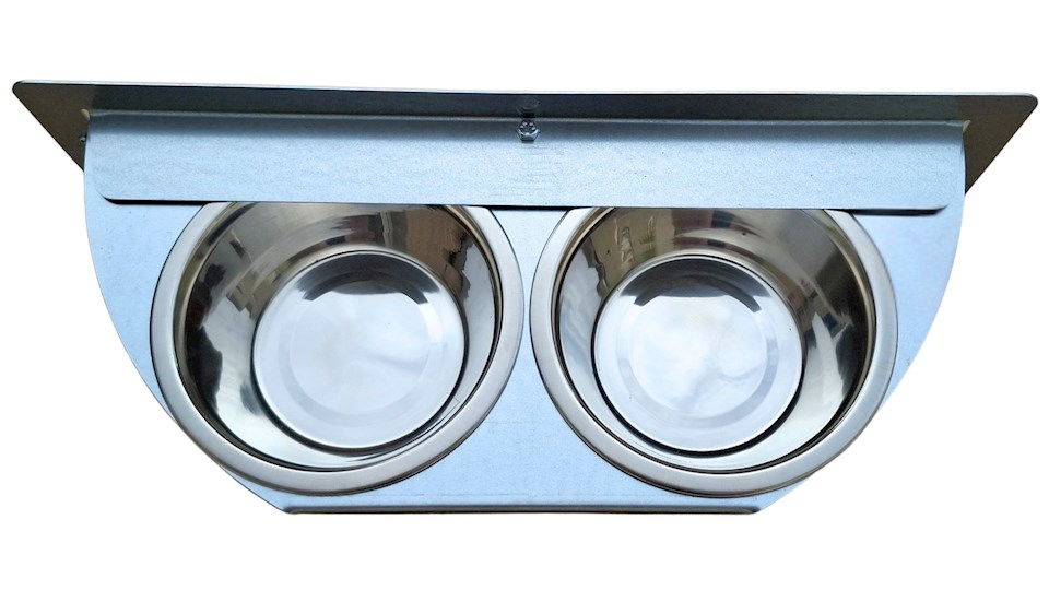 Krmný otočný pult se dvěma miskami (Dvoumiska - MAXI)