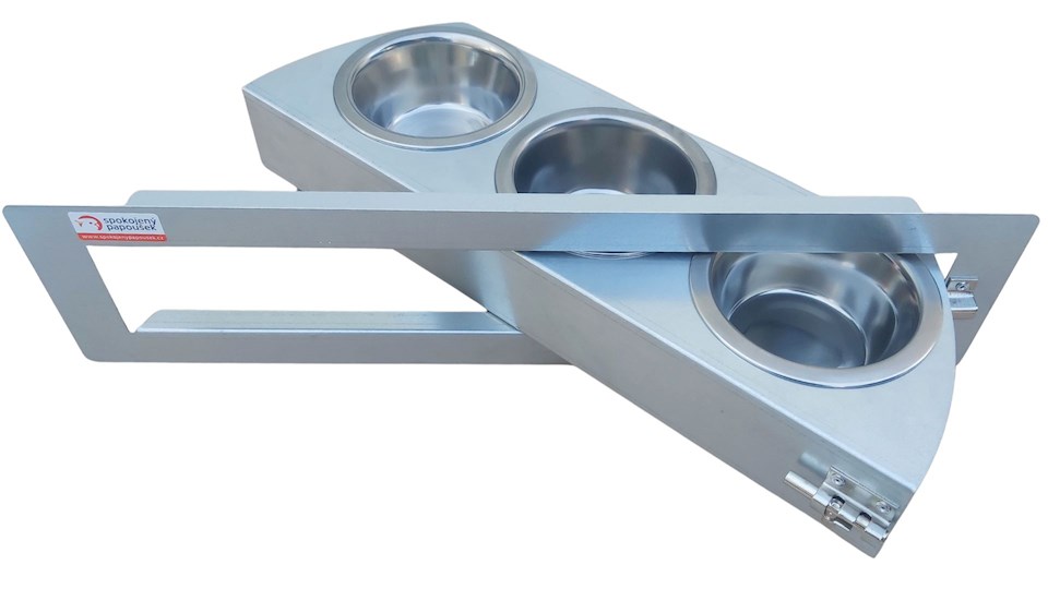 Krmný otočný pult se třemi miskami (Třímiska - MINI)