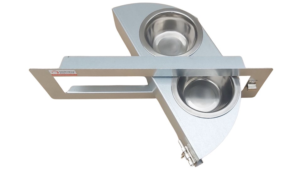 Krmný otočný pult se dvěma miskami (Dvoumiska - MINI)