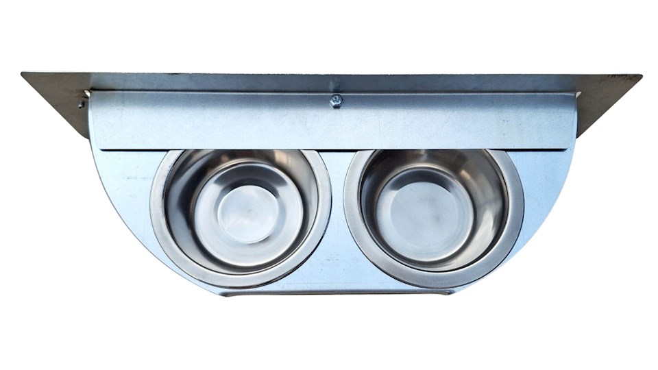 Krmný otočný pult se dvěma miskami (Dvoumiska - MINI)