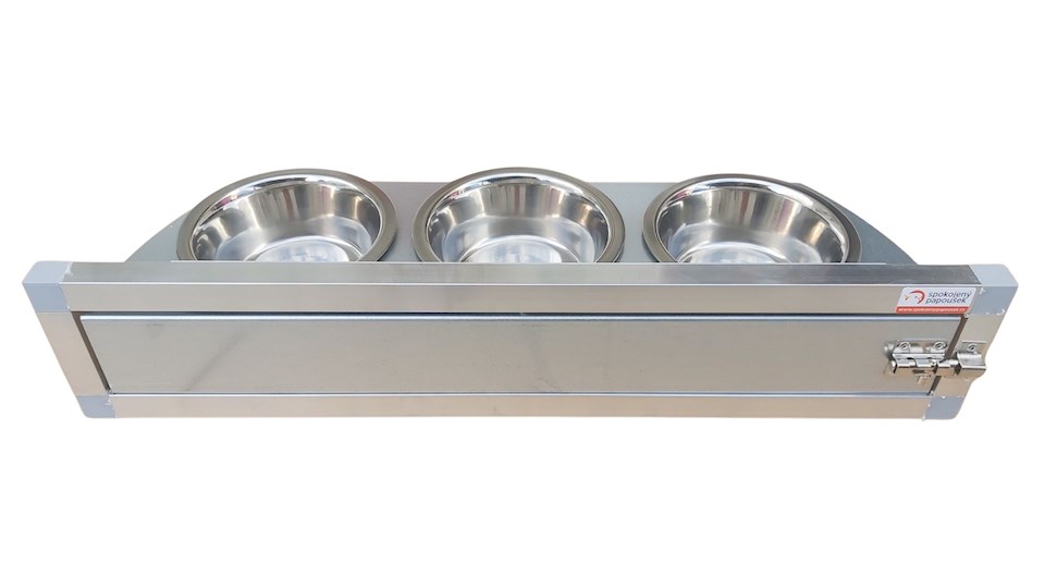 Krmný otočný pult se třemi miskami (Třímiska - pozink)