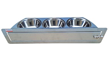 Krmný otočný pult se třemi miskami (Třímiska - MAXI)