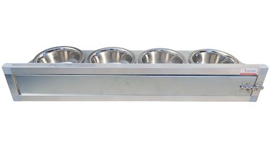 Krmný otočný pult se čtyřmi miskami (Čtyřmiska - pozink)