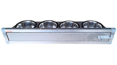 Krmný otočný pult se čtyřmi miskami (Čtyřmiska - nerez)