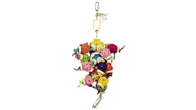 Aktivní hračka pro papoušky proutěné koule 37 x 18 cm