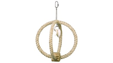 Šplhací kruh bavlna, sisal s mušlemi 33x22,5 cm