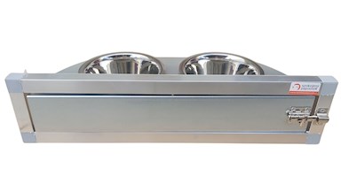 Krmný otočný pult se dvěma miskami (Dvoumiska - pozink)