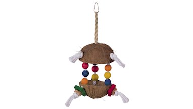 Hračka pro papoušky kokos 34x15 cm